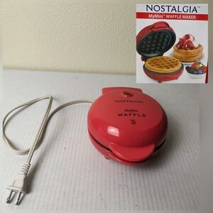 Nostalgia MyMini Red Waffle Maker 5"